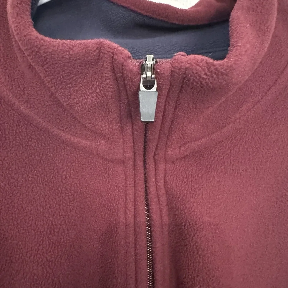 Brooks Brothers 346 Fleece Mens XXL 1/4 Zip Pullover Sweater Maroon Burgundy Red